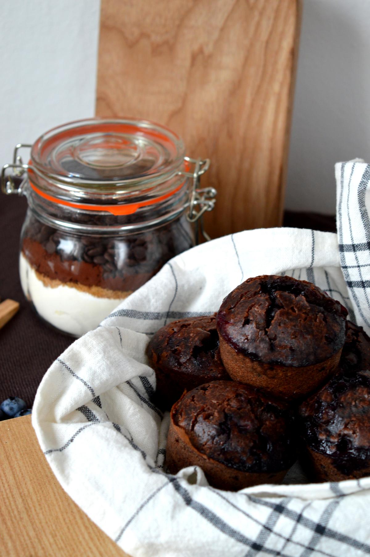 SchokoHeidelbeerMuffins als Backmischung im Glas für